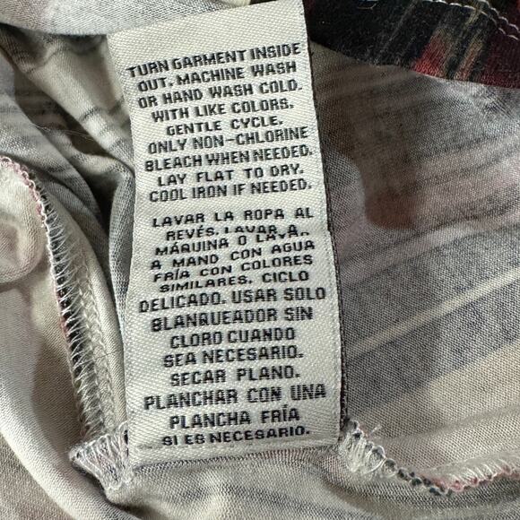 Zac & Rachel Large Top Abstract Striped Smocked V-Neck Long Sleeve Stretch Multi - Picture 8 of 9